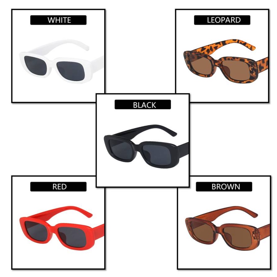 BAJ Kacamata Hitam Cewek Murah INS Fashion Kacamata Hitam Retro Gaya Sunglasses Women Frame Kotak Fashion Retro Vintage Sunglasses Korean KC027