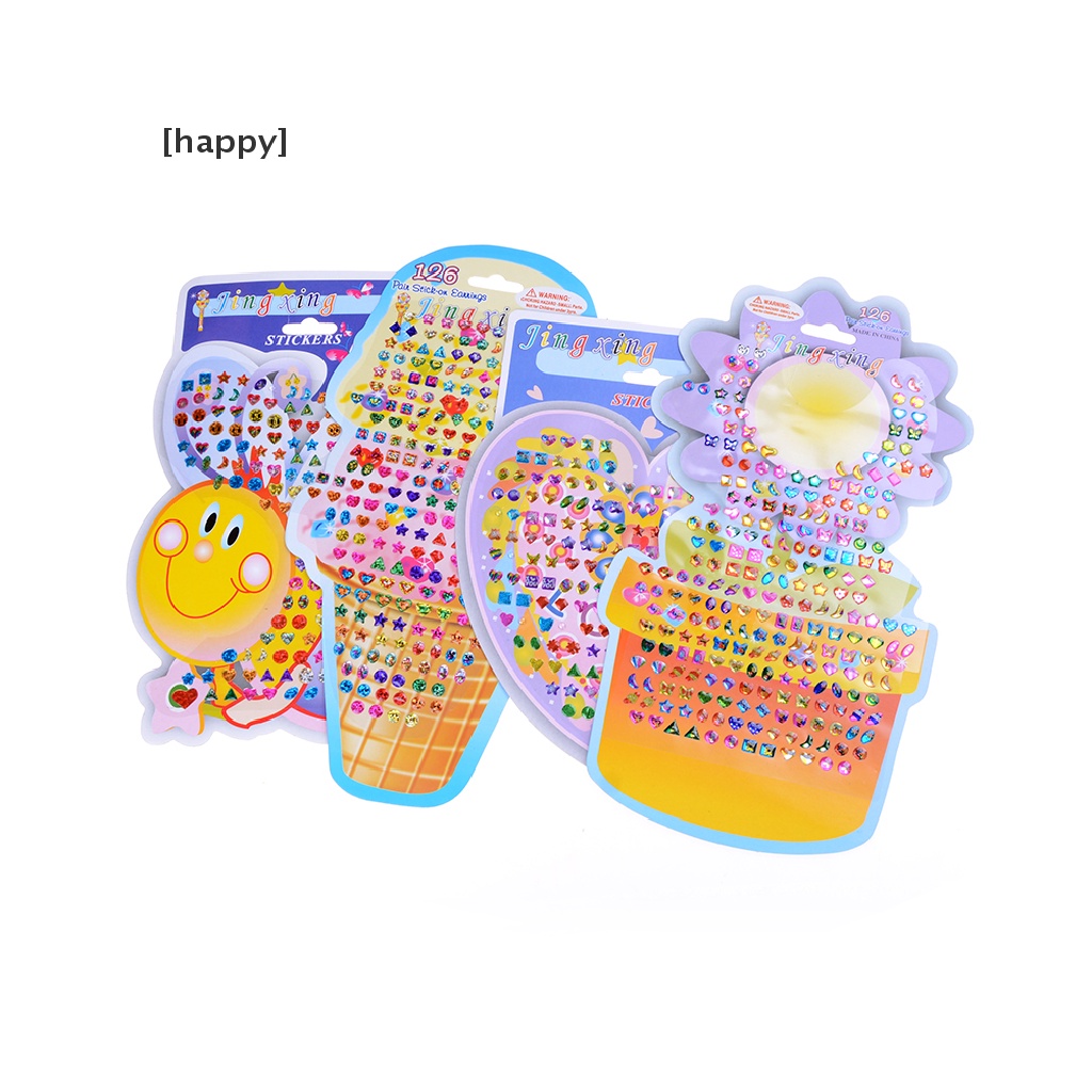 Ha 4pcs / Set Stiker Kristal Motif Kartun Untuk Hadiah Anak