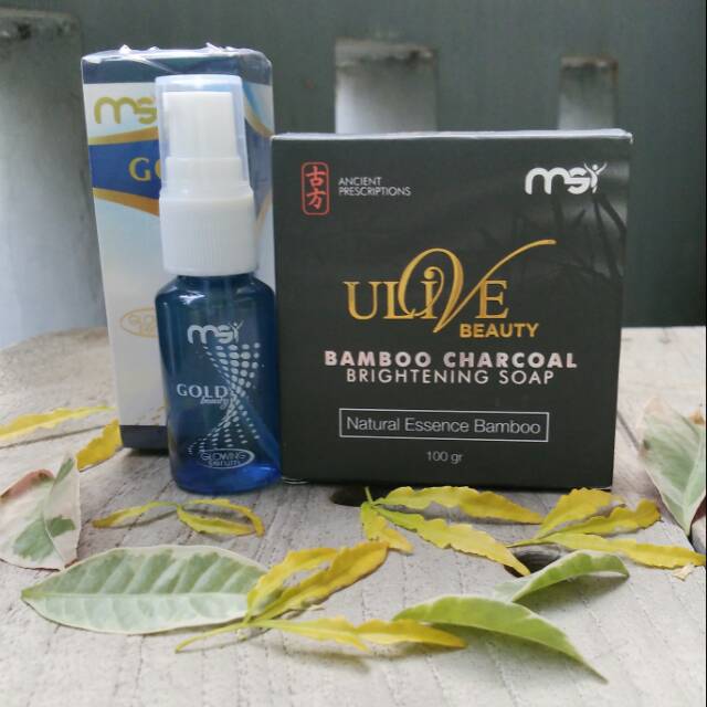 Serum Glowing+Sabun Bamboo MSI paket Flek Hitam,Bekas Jerawat bebas kusam