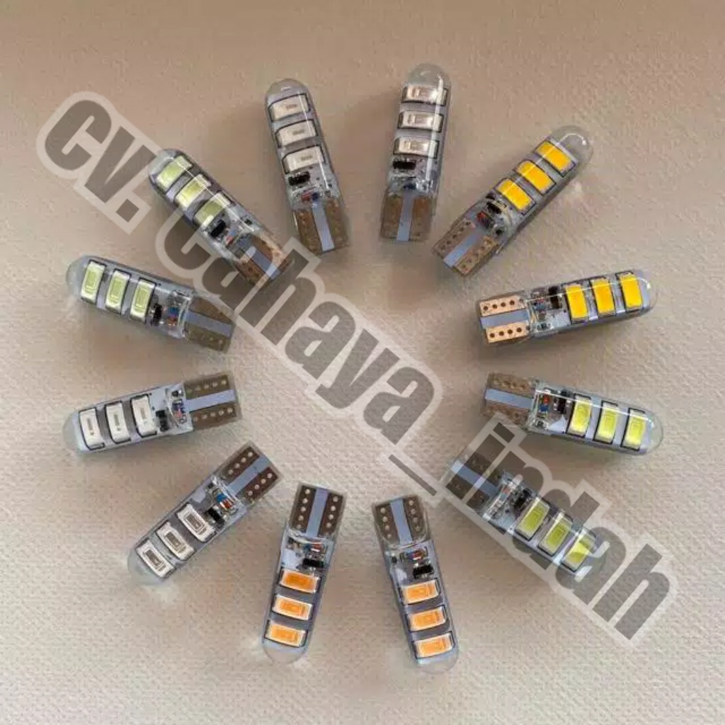 Lampu Led T10 Senja 6 Led 12 Volt 24 Volt Truk Kedip Strobo Flash