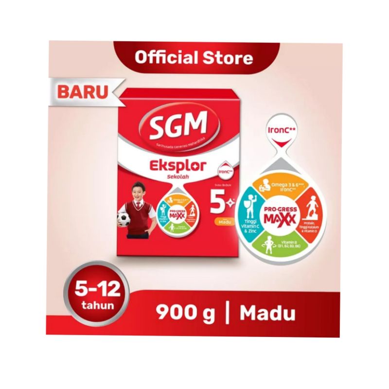 SGM Eksplor 5+ Pro-GressMaxx  Rasa Madu / Cokelat 900gr