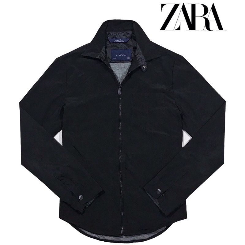 Jaket Second Original Branded / Zaraman Zip Shirt Slim Fit Jacket With Pocket