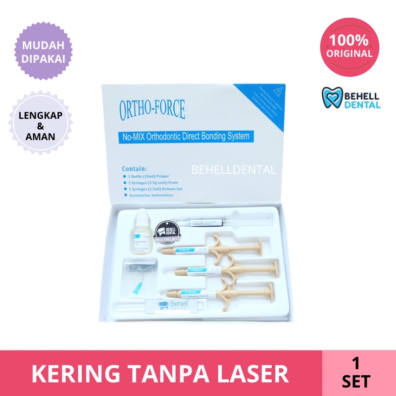 LEM BEHEL ORTHO FORCE KERING TANPA LASER ORIGINAL BIG // Lem Behel Nomix Perekat Behel Permanen Metal / Lem Dental Gel Etching Etsa Primer Paste | Ortho Bracket No-mix No mix Orthoforce ORIGINAL ASLI BEHELLDENTAL