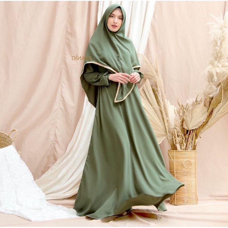 Set Gamis Khimar Dinara Clothing New Bukan Preloved