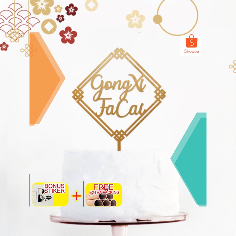 

Terlaris Topper Imlek Chinese New Year Acrylic Cake Topper Akrilik Hiasan Kue - Merah Keren