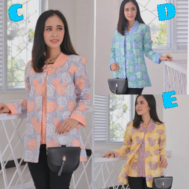 Blouse Atasan Batik PPBTK07 WSA04 Modern Wanita Cassual/atasanbatik/ebatik/