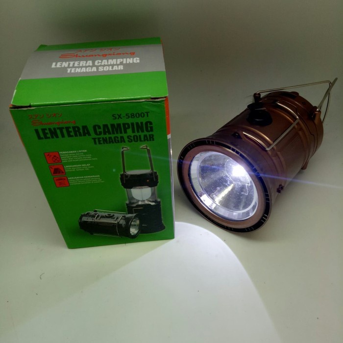 COD Senter Lampu Emergency - Lentera Camping Powerbank Solar GH-5800T / SENTER + LAMPU EMERGENCY RECHARGER CAMPING GH-5800T 1W+6LED