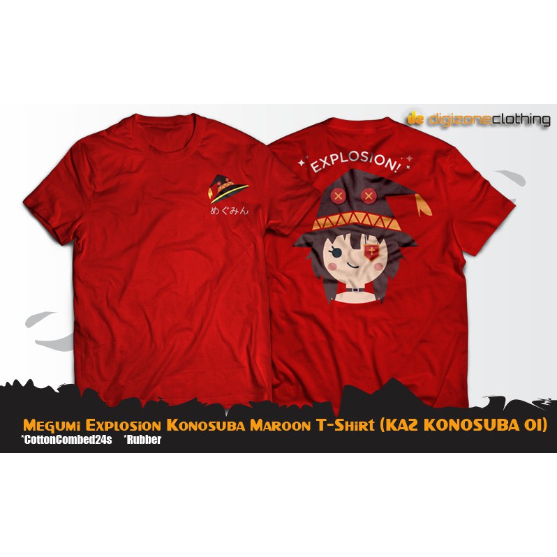 Kaos Anime  Megumin Konosuba Explosion Maroon KAZ KONOSUBA 01