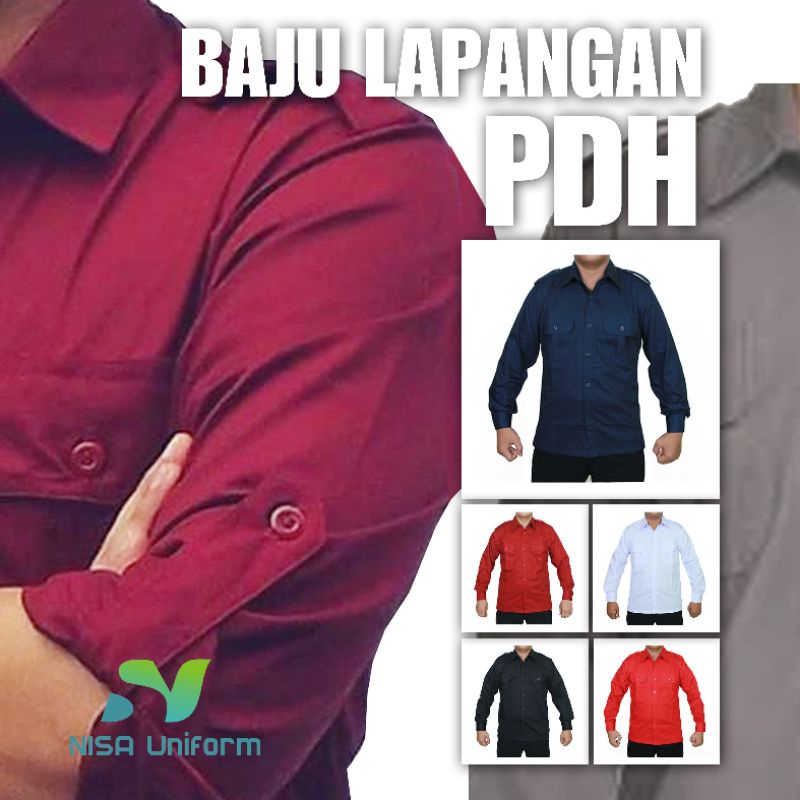 Seragam Dinas Harian Lapangan/Baju Kerja Murah/Baju Dinas PDL Lengan Panjang/Seragam Kerja Bordir