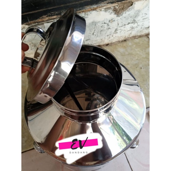 Dandang bajigur/wedang jahe + gayung murah dan bagus ukuran 30cm, Lebih tebal + PACKING KAYU