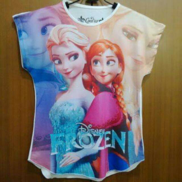 Kaos Frozen Elsa Anna Bayangan