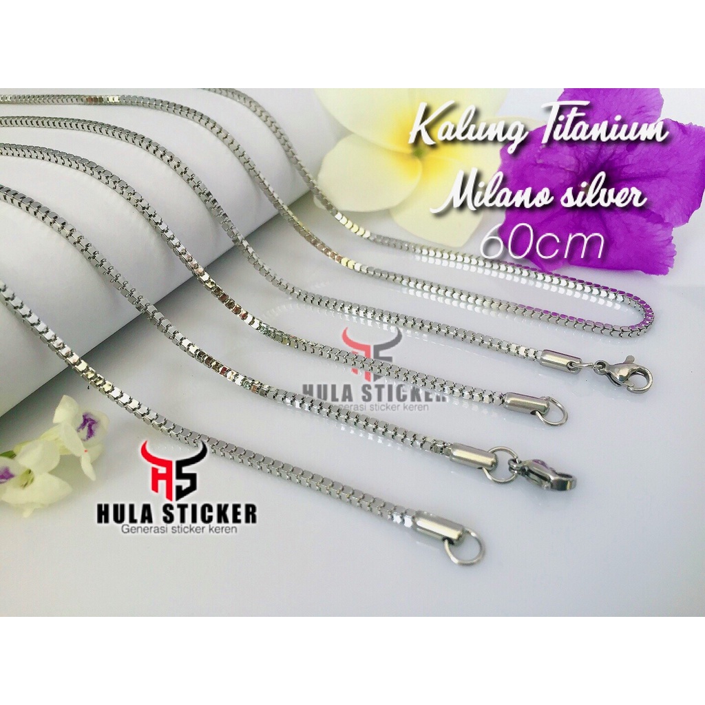 Kalung Rantai Pendant / Kalung Titanium Pria Wanita Anti Karat 316L - MILANO