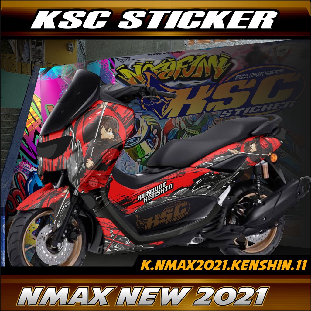 DECAL NMAX 2020 Decal Sticker Full Body Nmax NEW 2021 Motif  Variasi Rurouni Kenshin Costum KD-11