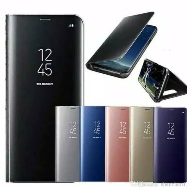 PREMIUM FLIPCOVER MIRROR SAMSUNG A7 2018. 3 CAMERA. STANDING