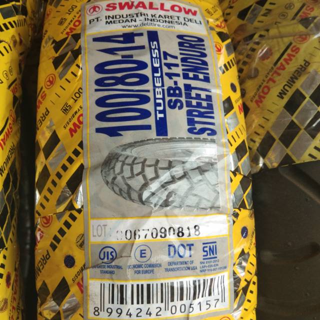 Ban Swallow 100/80-14 SB 117 Street Enduro. Ring 14. Tubeles
