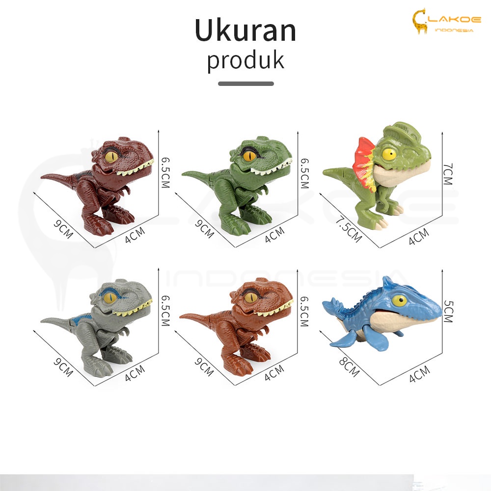 LAKOE Mainan figure dinosaurus anak gigit jari dino figur biting dinosaurs