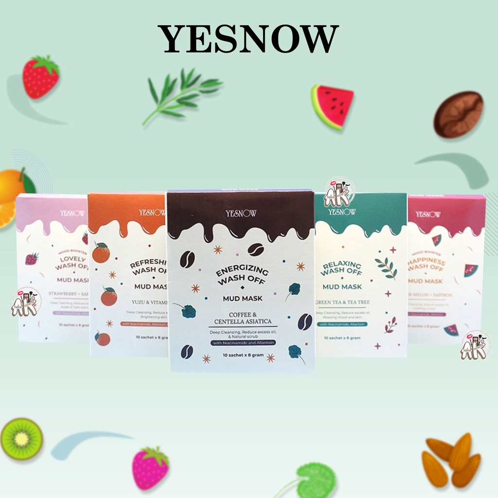 YESNOW MUD MASK / MASKER LUMPUR (1 BOX ISI 10 SACHET) *FREE SPATULA