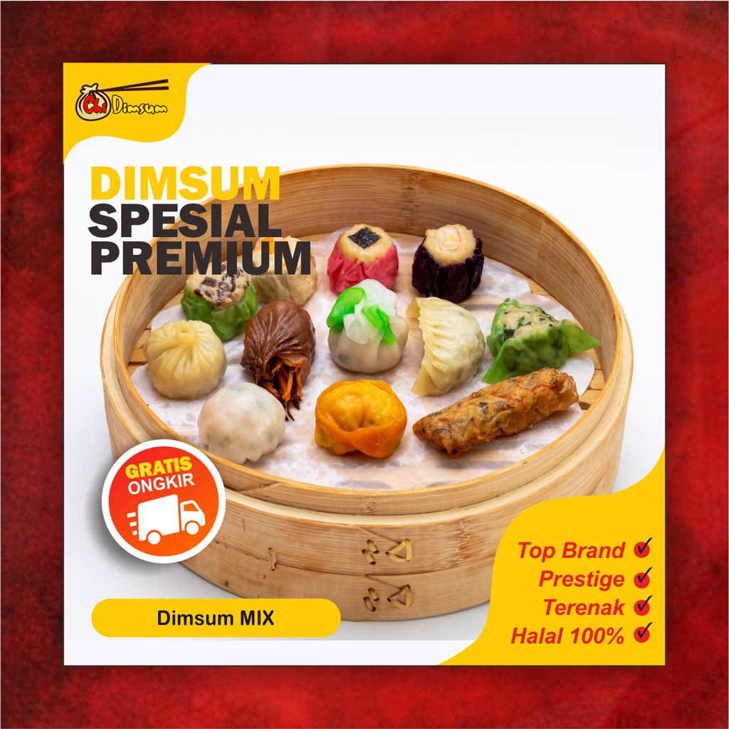 

Dimsum frozen food MIX VARIAN RASA siomay nori jamur ayam udang crab stick tim tahu udang salmon kuotik pangsit kepiting bola kristal xiao long bao coriander frozen food spesial premium halal