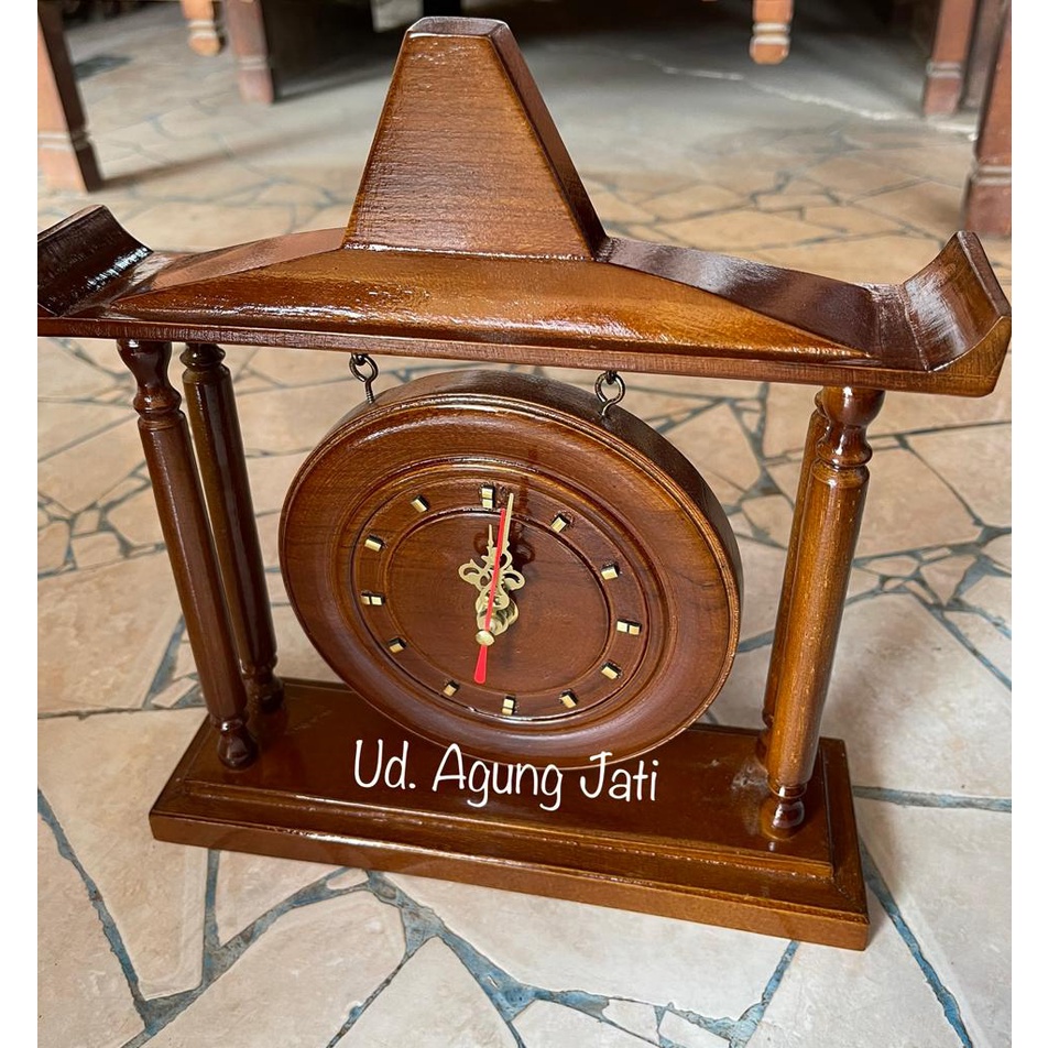 JAM JOGLO | JAM MEJA | JAM KAYU JATI | JAM TERBUAT DARI KAYU JATI