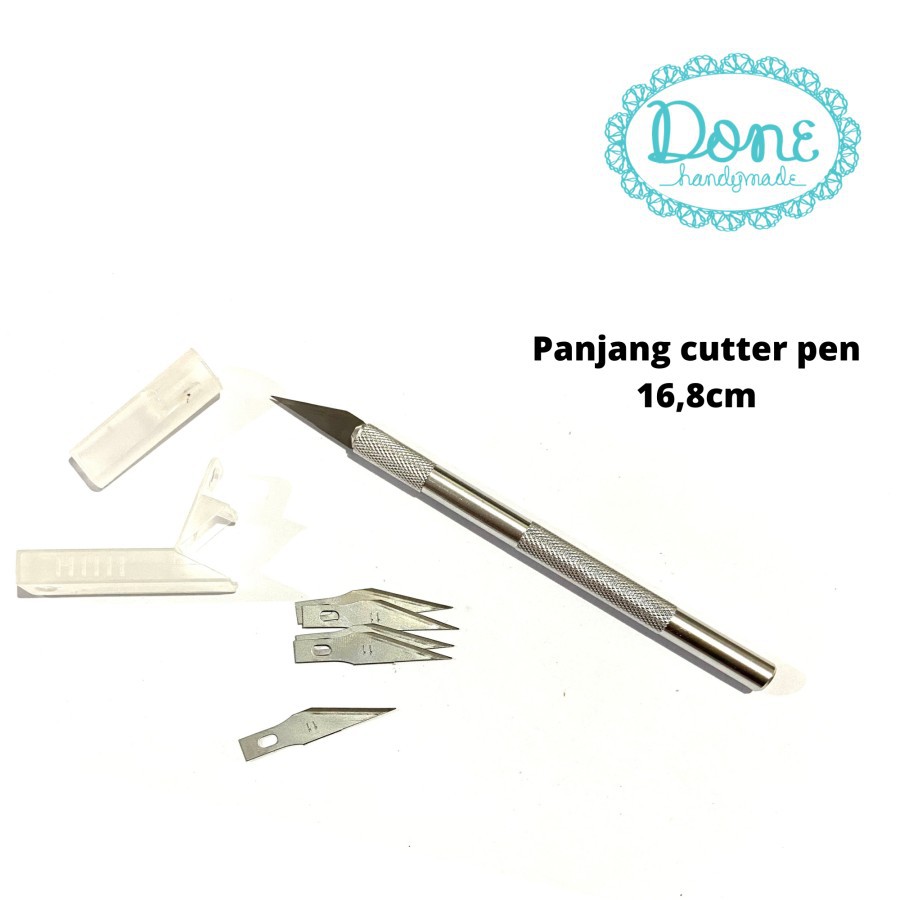 Cutter pen with refill pisau cutter pen isi ulang cutter kerajinan tangan alat clay alat scrapbooking stencils tools donehandymade done handymade jual bahan kerajinan tangan