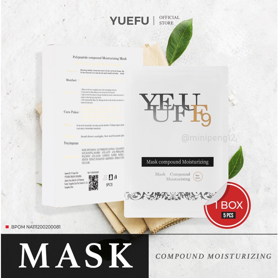 100% ORI YUEFU F9 Mask Compound Moisturizing masker wajah premium