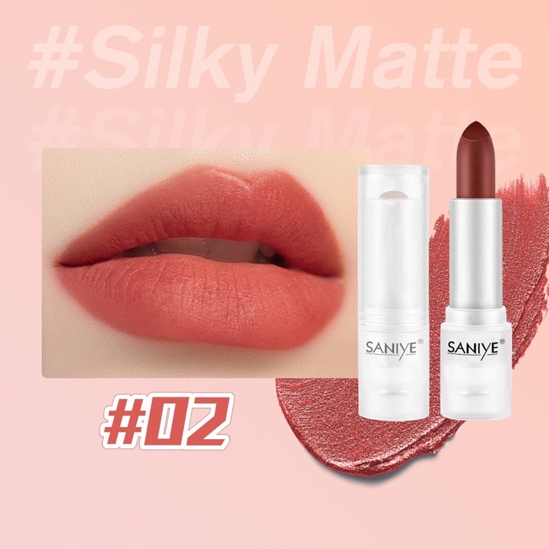 SANIYE K2000 Es batu transparan Velvet Lipstik Lipstick Makeup Bibir Tahan Lama BPOM