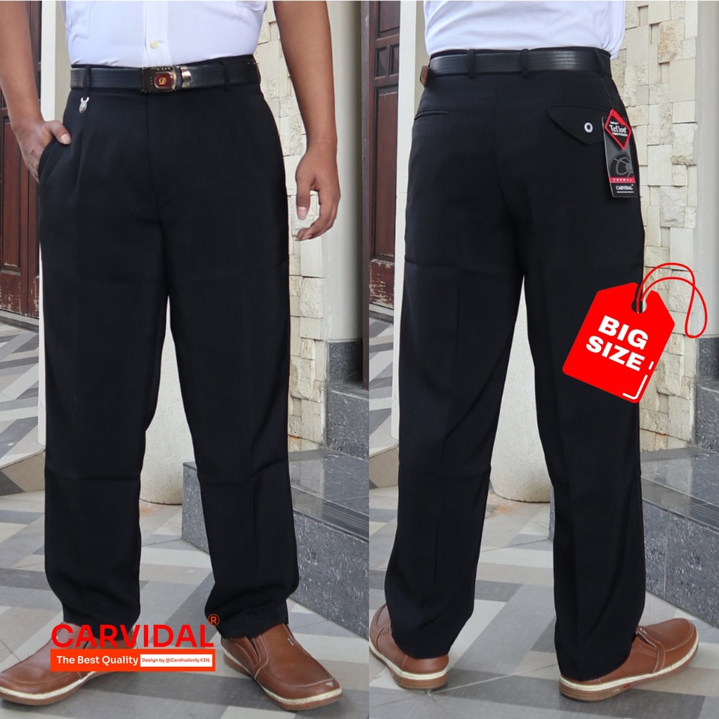 Celana Formal Pria Reguler Kain Teflon Size 33-38