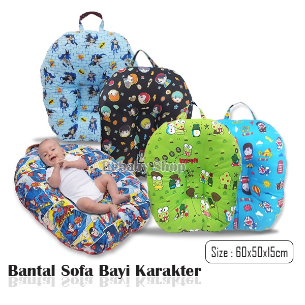 Bantal Sofa Bayi Jumbo Plus Bantal Mahkota Tempat Tidur Duduk Bayi Anti Gumoh Multifungsi Motif Karakter Terlaris