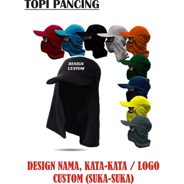 Topi Pancing Topi Jepang Custom Design Suka Suka Logo Nama Sendiri GRATIS