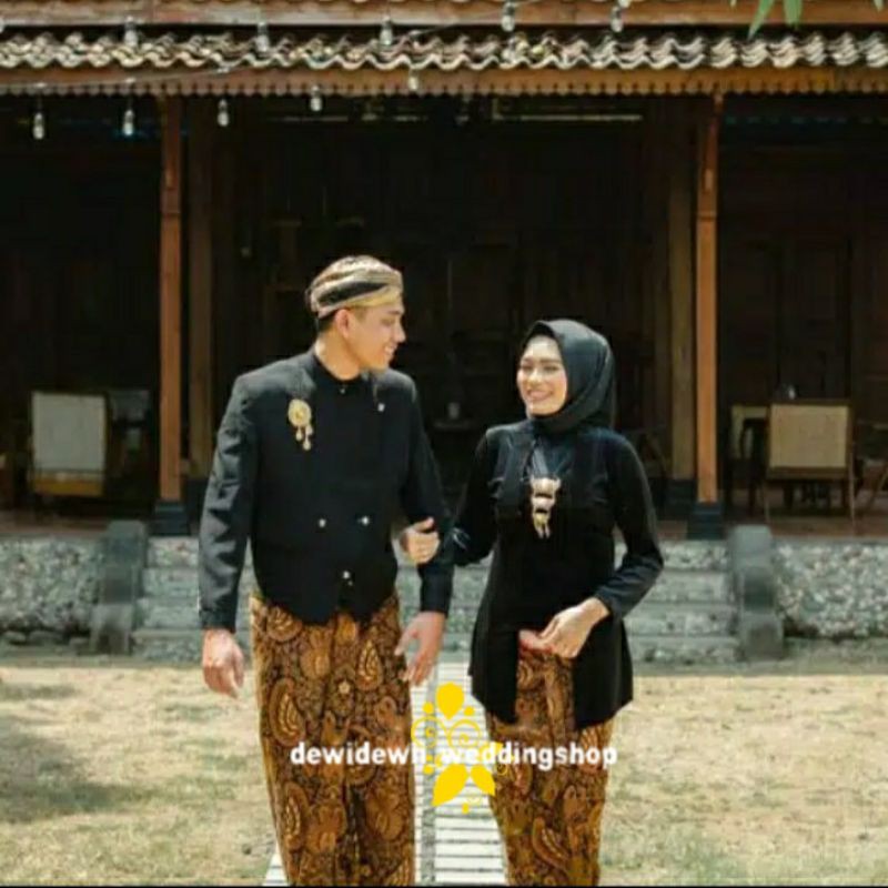 Baju Prewedding (BONUS BENGGOL BESKAP) / Baju Couple Adat Jawa, Motif Semen Romo