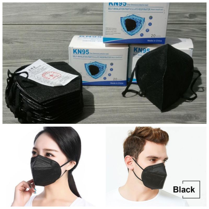 KN 95 earlopp(non hijab)-Kn 95 hitam 1pcs