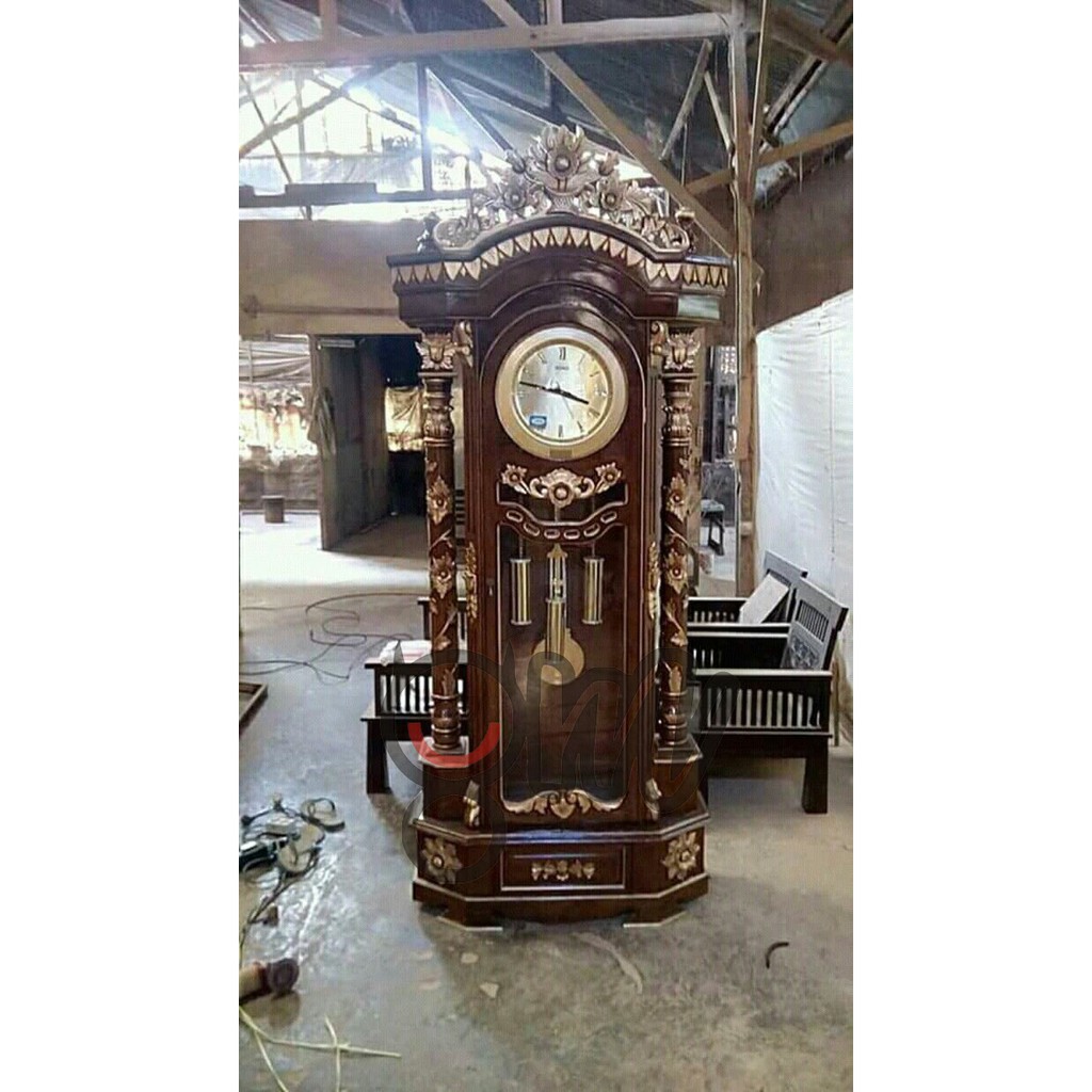 Lemari Jam Hias Rahwana Kayu Jati - Almari Jam Hias