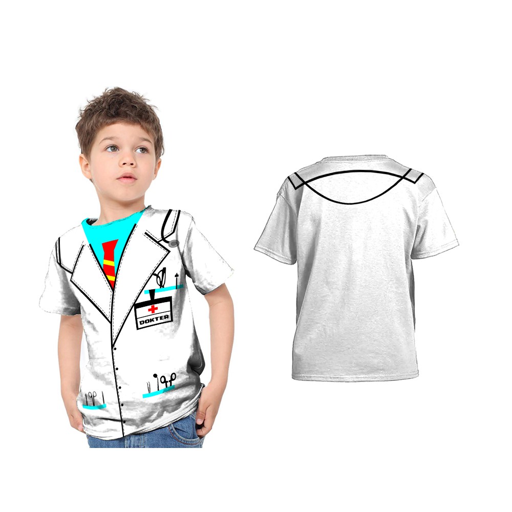 Kaos Baju T-shirt Murah Anak Laki-Laki Dan Perempuan Fullprint DOKTER