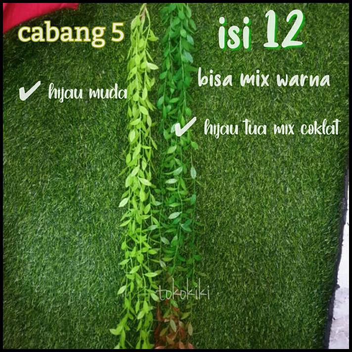 Kualitas Terbaik - Daun Lee Kwan Yew Artificial Daun Juntai Lee Kuan Yu - Hijautua-Coklat