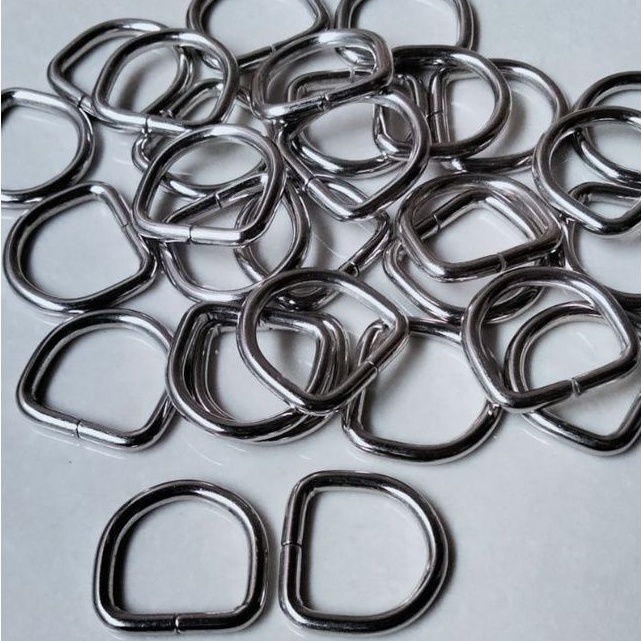 Ring D nikel/chrome 1,5 cm per lusin/12 biji