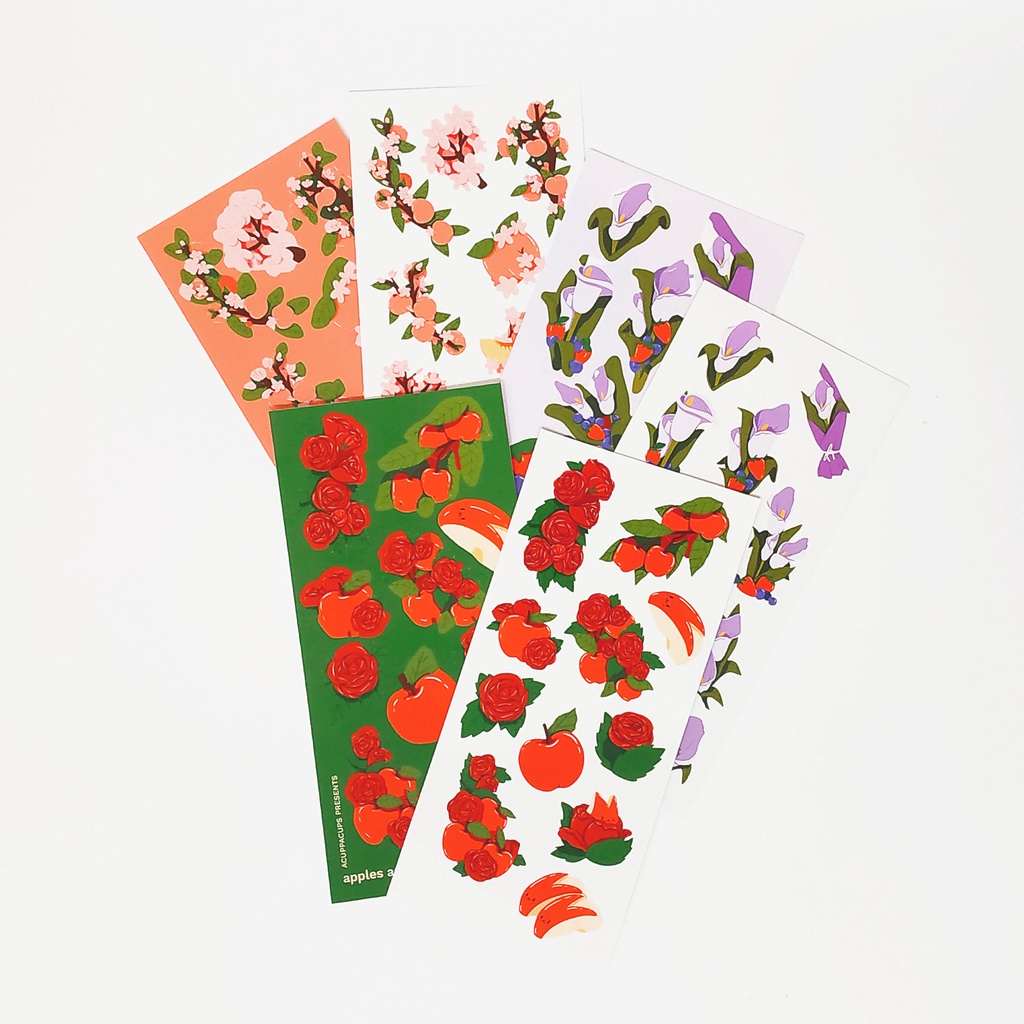 

Bloom and Flourish Series Deco Stickers Fruits and Flowers | acuppacups