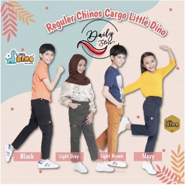  Chinos  CARGO size 14 24 celana  panjang anak Little Dino 