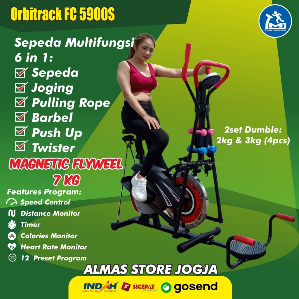 Sepeda Statis Static Bike Alat Fitness Olahraga Gym Dirumah Ellipticsl Bike Cross Trainer FC 5900s M