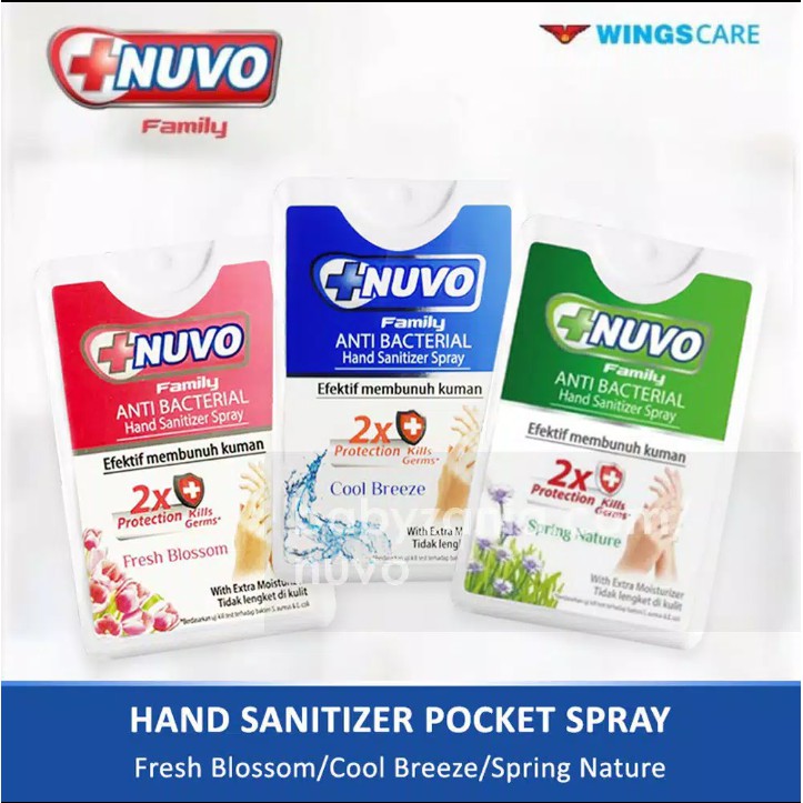 Nuvo Hand Sanitizer Pocket Spray Kemasan 18 ml