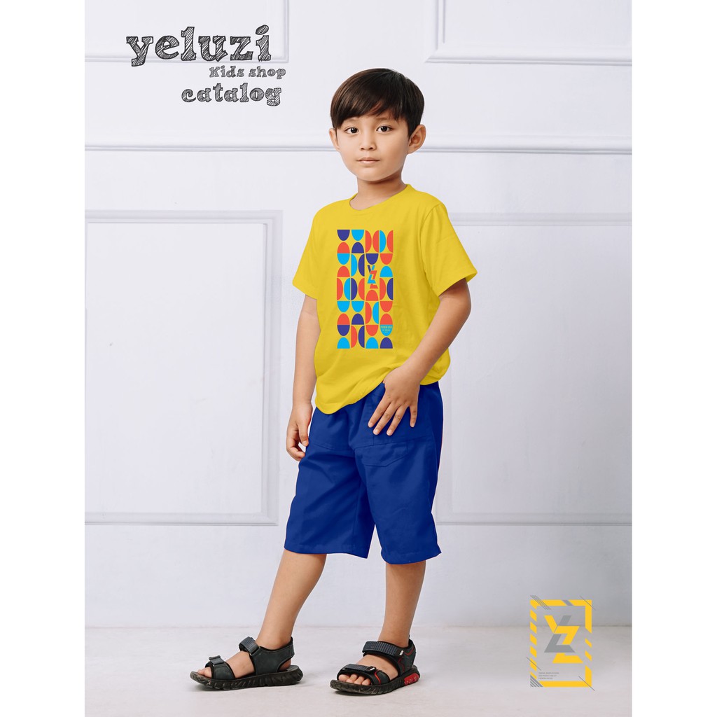 Kaos baju pakaian Distro anak keren kuning yeluzi