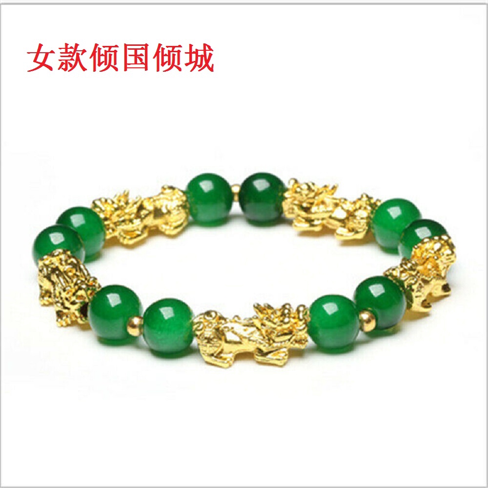 【COD Tangding】Gold-plated PI Xiu Bracelet Pink Green Grey Red Color