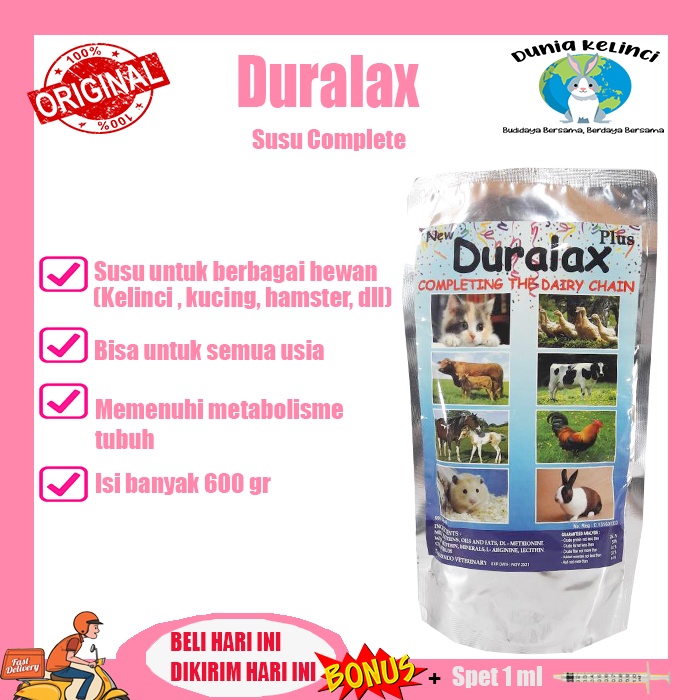 SUSU KELINCI KUCING HAMSTER DURALAX 600 GR SAPI KAMBING