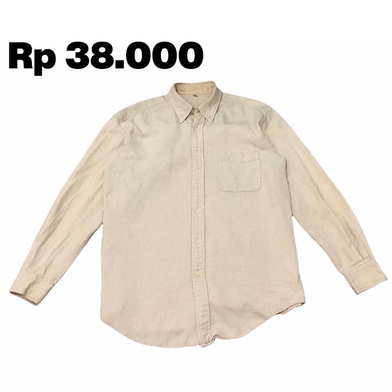 SHIRT FLANEL UNIQLO CREAM