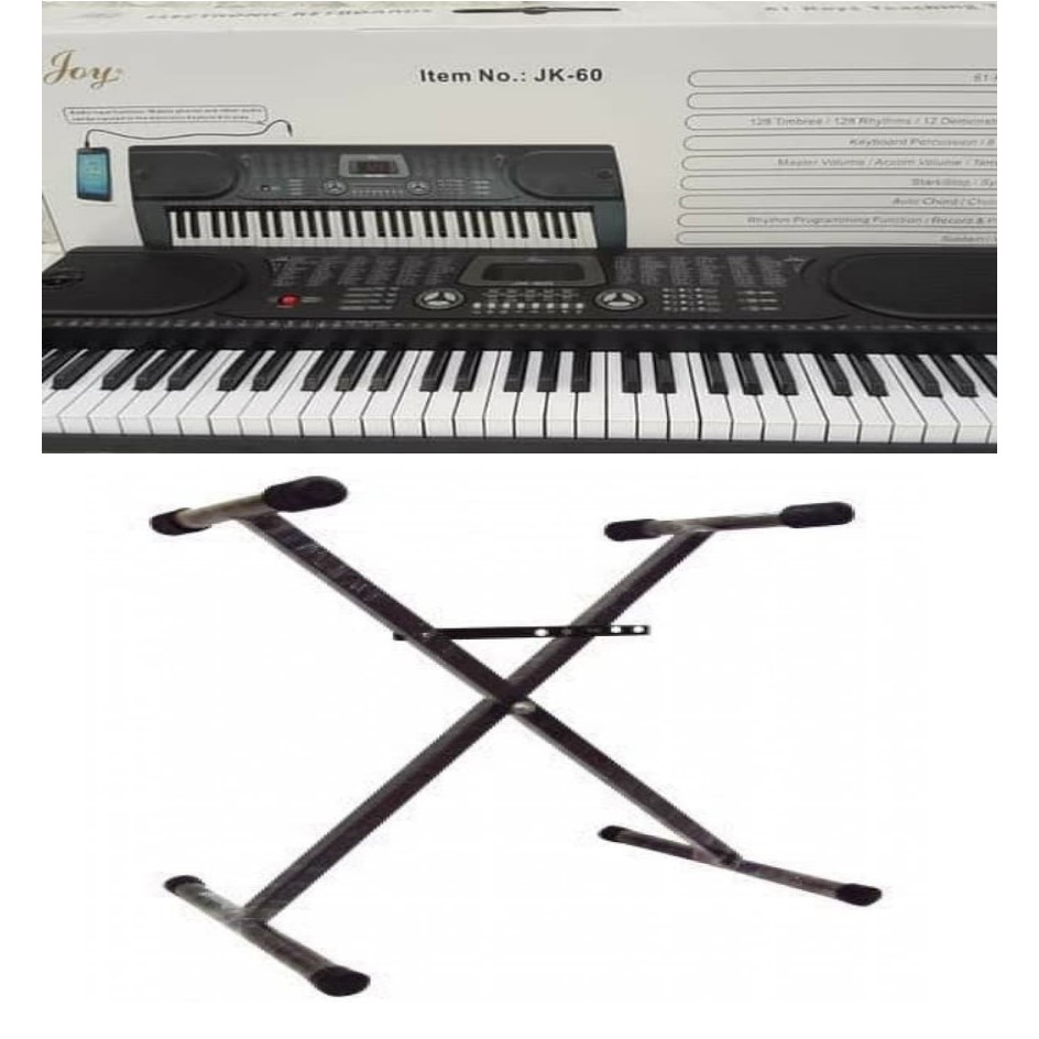 KEYBOARD JOY JK 60 ORIGINAL BONUS STAND UNTUK PEMULA Piano Organ