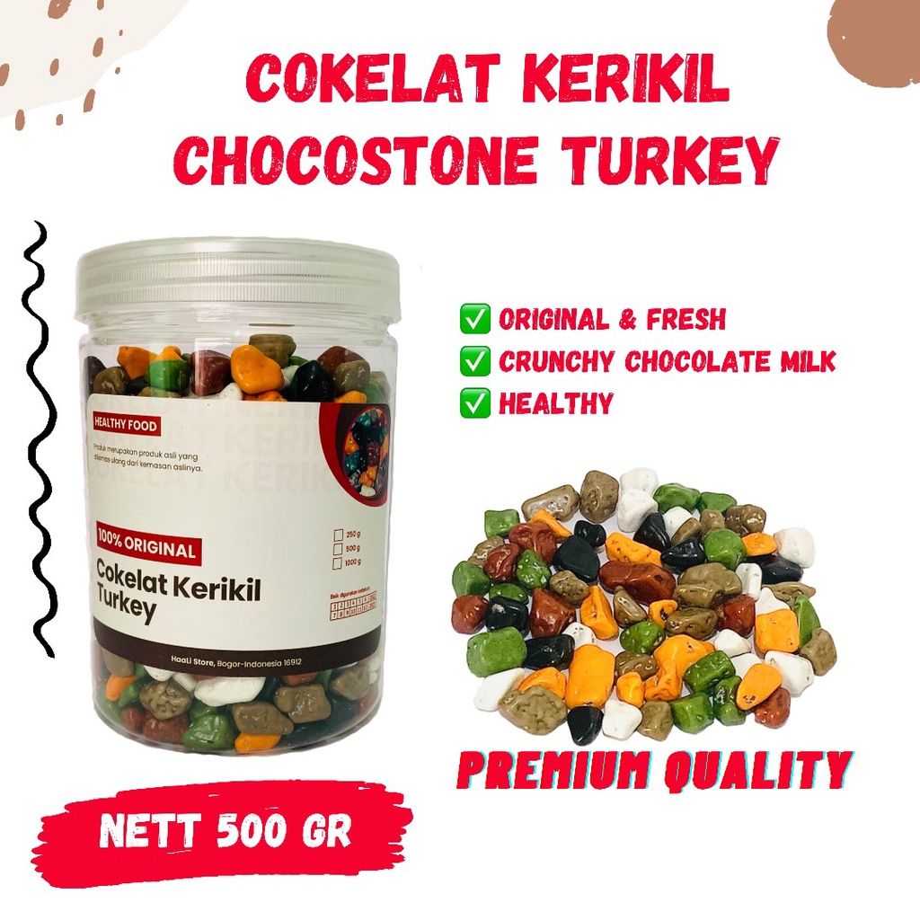 

COKELAT KERIKIL 500gr Turki Coklat Turkey Krikil Turky Cokil Batu Susu Choco Stone Chocolate Arab