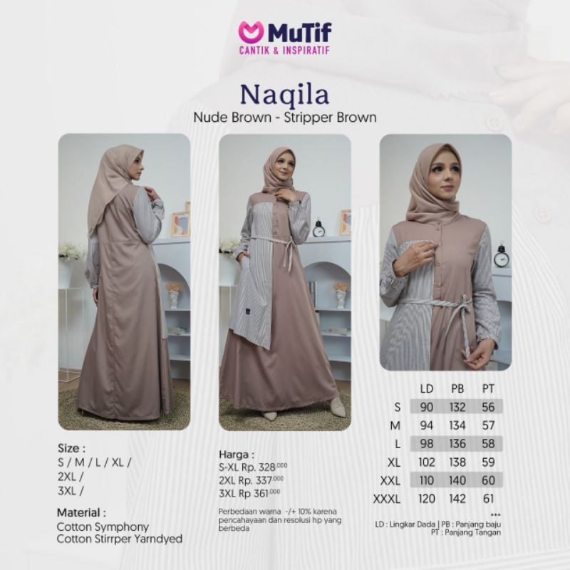 GAMIS MUTIF NAQILA NUDE BROWN