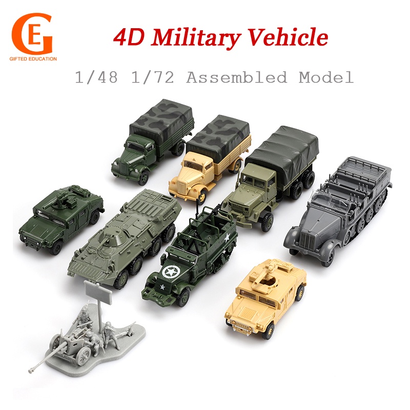 Mainan Rakit Model Truk Militer Hummer M3 M35 4D Skala 1 / 72 WW2