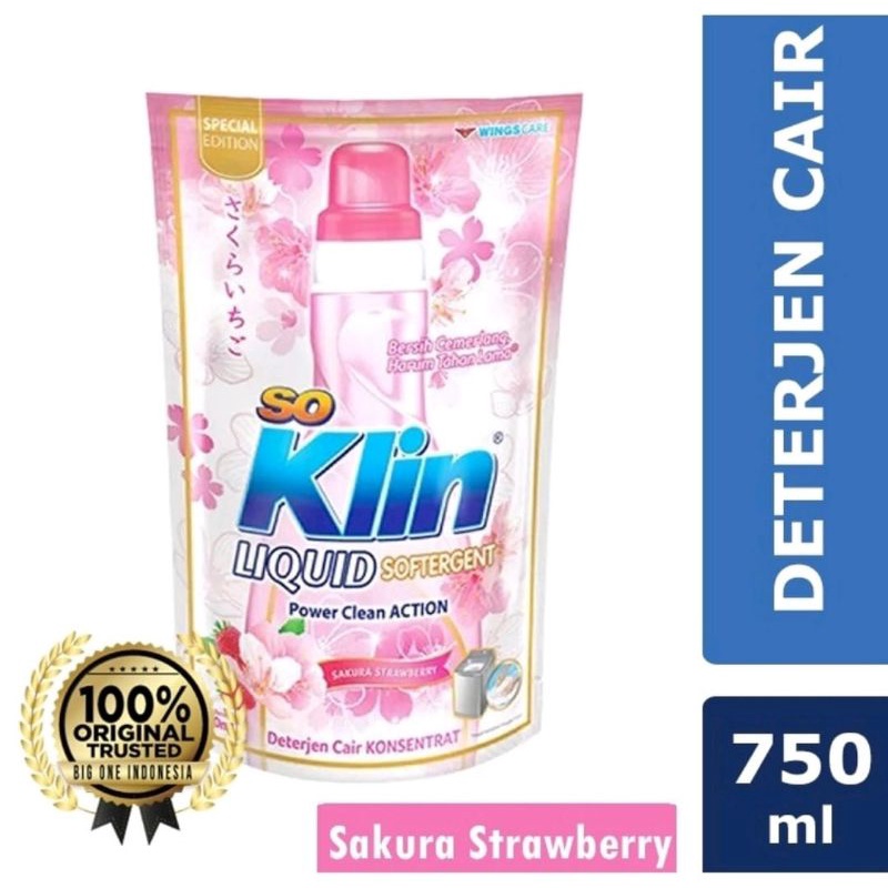 Jual So Klin Liquid Detergent Sakura Strawberry Pouch Ml Shopee Indonesia