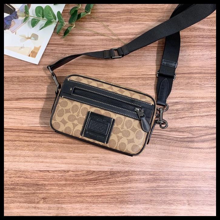 Bag Canvas - Coach Academy Crossbody In Signature Canvas Pria / Tas Coach