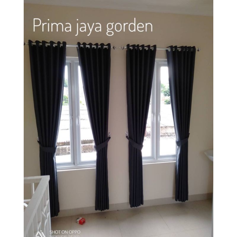 gorden blackout  gorden jendela minimalis gorden import polos warna hitam  merah pink L 140 x T. 230